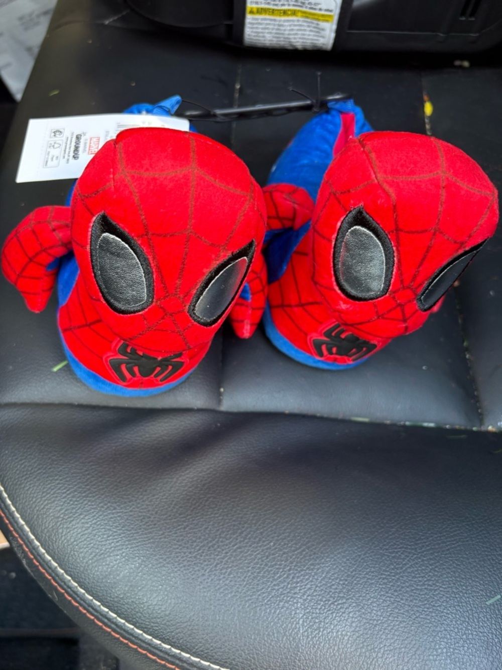 Toddler Spiderman Plush Red & Blue Spider-Man Slippers sz 5/6